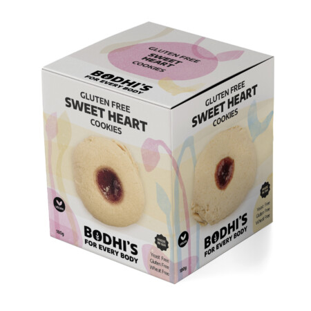A photo of a box of Bodhi's Al-Free Sweetheart Cookies