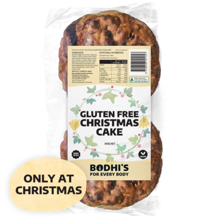 Bodhi's Gluten Free Christmas cake two pack plus 'Only at Christmas - Last orders 20 December 2023 for delivery Friday 22 December 2023